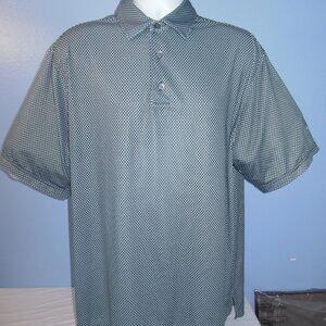 Men Footjoy Teal Green & Black Geometric Palmer Legends CC S/S Polo Shirt L